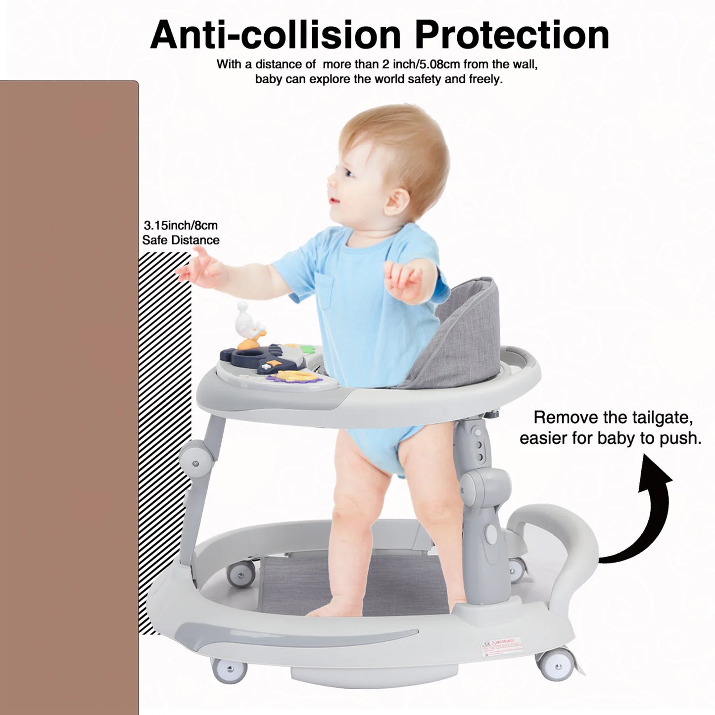 Foldable Baby Walker  Rollover prevention, 6-18 Months