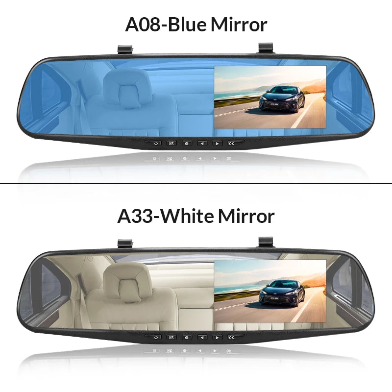 Dash Cam 4.3 Inches Car DVR Rearview Mirror