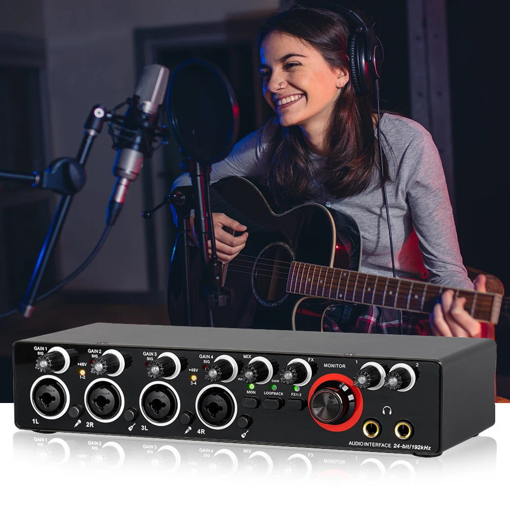 Audio Interface Studio Sound Card 2 Channel audio